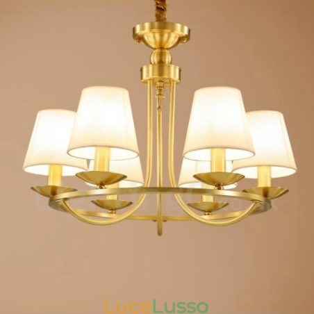 Lampadario in rame e metallo integrato Rustic Lodge a 6 luci Lampadario in rame e metallo integrato Rustic Lodge a 6 luci