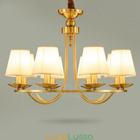 Lampadario in rame e metallo integrato rustico Lodge a 8 luci in ottone Lampadario in rame e metallo integrato rustico Lodge a 8 luci in ottone