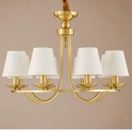 Lampadario in rame e metallo integrato rustico Lodge a 8 luci in ottone