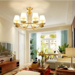 Lampadario in rame e metallo integrato rustico Lodge a 8 luci in ottone