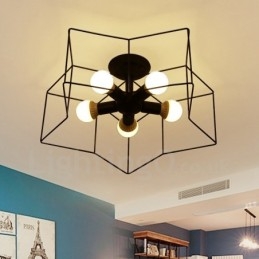 Lampadario integrato rustico a 5 luci