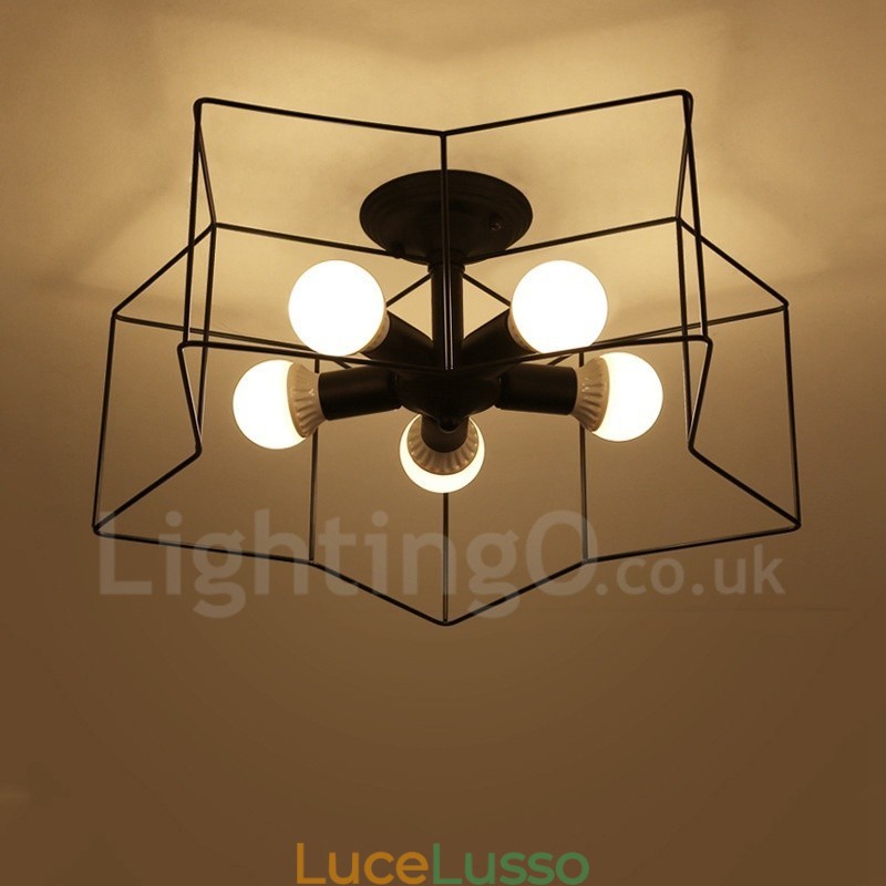 Lampadario integrato rustico a 5 luci