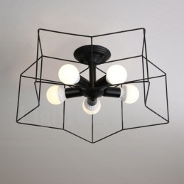 Lampadario integrato rustico a 5 luci