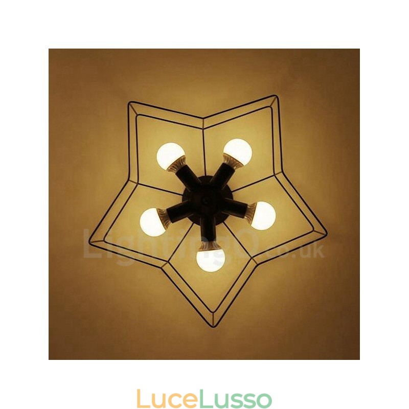 Lampadario integrato rustico a 5 luci