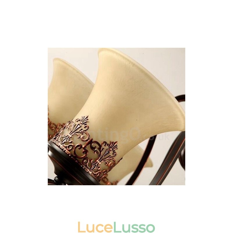 Lampadario in metallo integrato Rustic Lodge a 5 luci