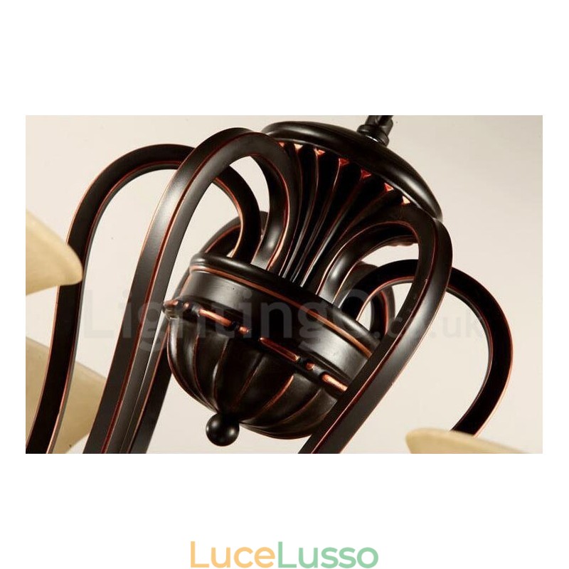 Lampadario in metallo integrato Rustic Lodge a 5 luci