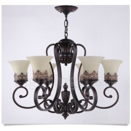 Lampadario in metallo integrato Rustic Lodge a 6 luci