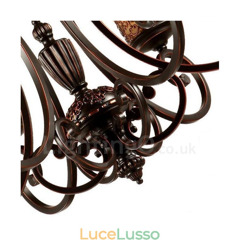 Lampadario in metallo integrato Rustic Lodge a 8 luci