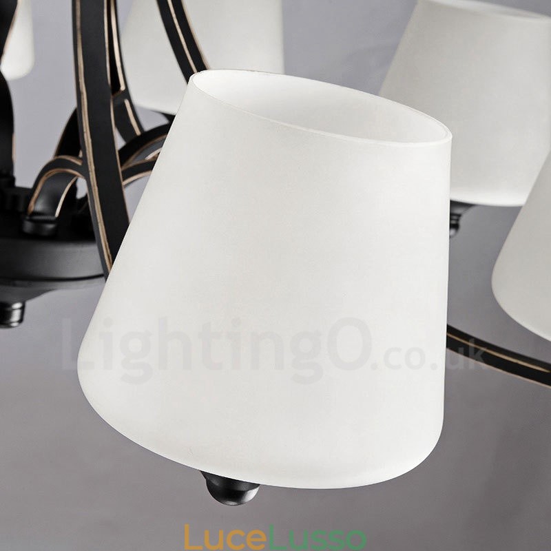 Lampadario in metallo integrato Rustic Lodge a 6 luci