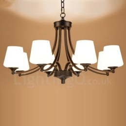 Lampadario in metallo integrato Rustic Lodge a 8 luci