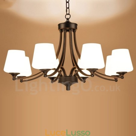 Lampadario in metallo integrato Rustic Lodge a 8 luci Lampadario in metallo integrato Rustic Lodge a 8 luci