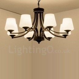 Lampadario in metallo integrato Rustic Lodge a 8 luci