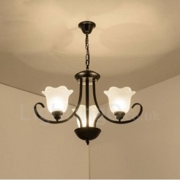 Lampadario in metallo integrato Rustic Lodge a 3 luci