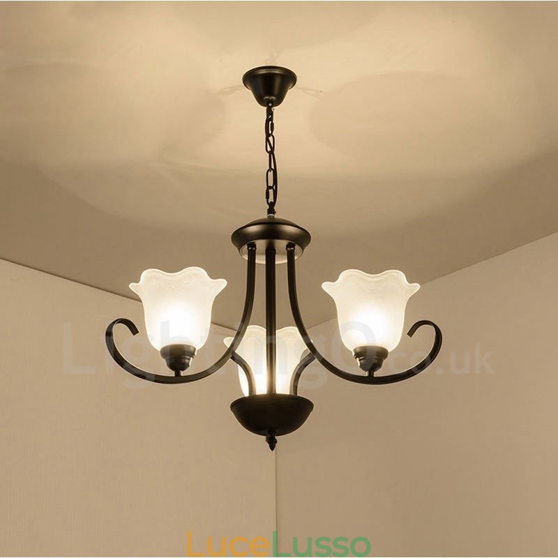 Lampadario in metallo integrato Rustic Lodge a 3 luci
