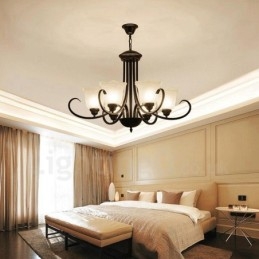 Lampadario in metallo integrato Rustic Lodge a 6 luci