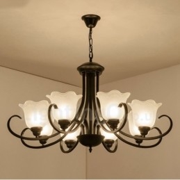 Lampadario in metallo integrato Rustic Lodge a 8 luci