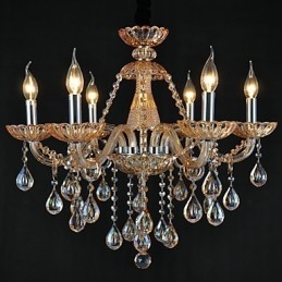Lampadario in cristallo tradizionale classico in vetro 6 luci