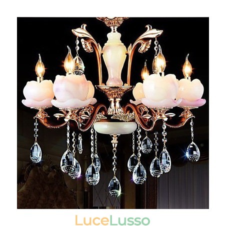 Pendente di cristallo di giada in lega di zinco di lusso in stile europeo Pendente di cristallo di giada in lega di zinco di lusso in stile europeo
