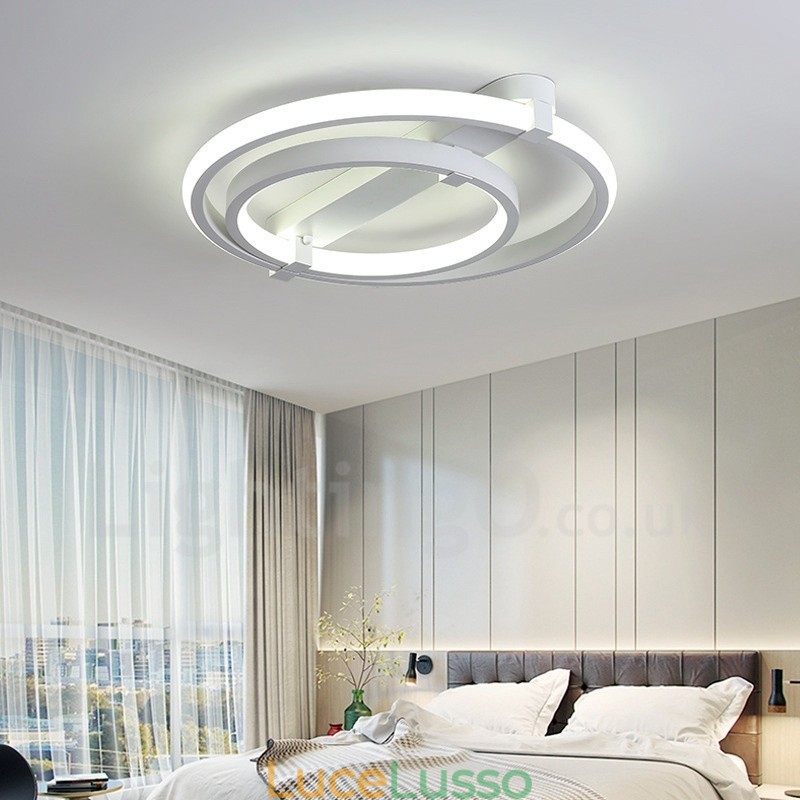 Lampadario moderno contemporaneo a 2 anelli