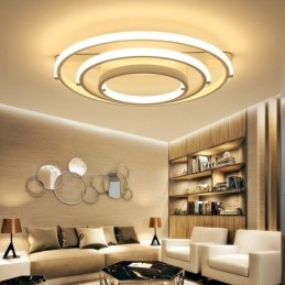 Lampadario moderno contemporaneo a 3 anelli