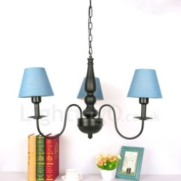 Lampadario tradizionale classico in metallo integrato a 3 luci