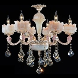 Lampade pendenti in lega di zinco in stile europeo e giada naturale