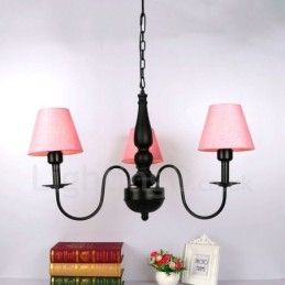 Lampadario tradizionale classico in metallo integrato a 3 luci