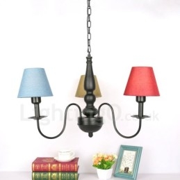 Lampadario tradizionale classico in metallo integrato a 3 luci