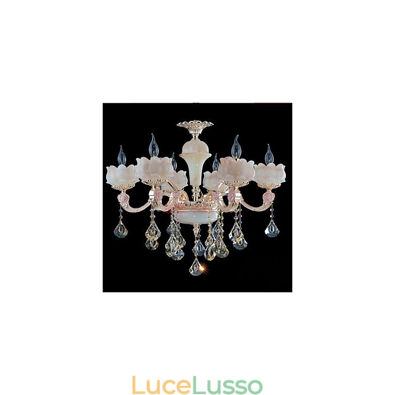 Lampade pendenti in lega di zinco in stile europeo e giada naturale