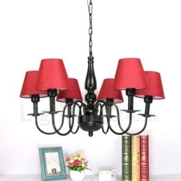 Lampadario in metallo integrato in stile mediterraneo a 6 luci