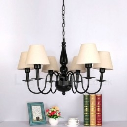 Lampadario in metallo integrato in stile mediterraneo a 6 luci