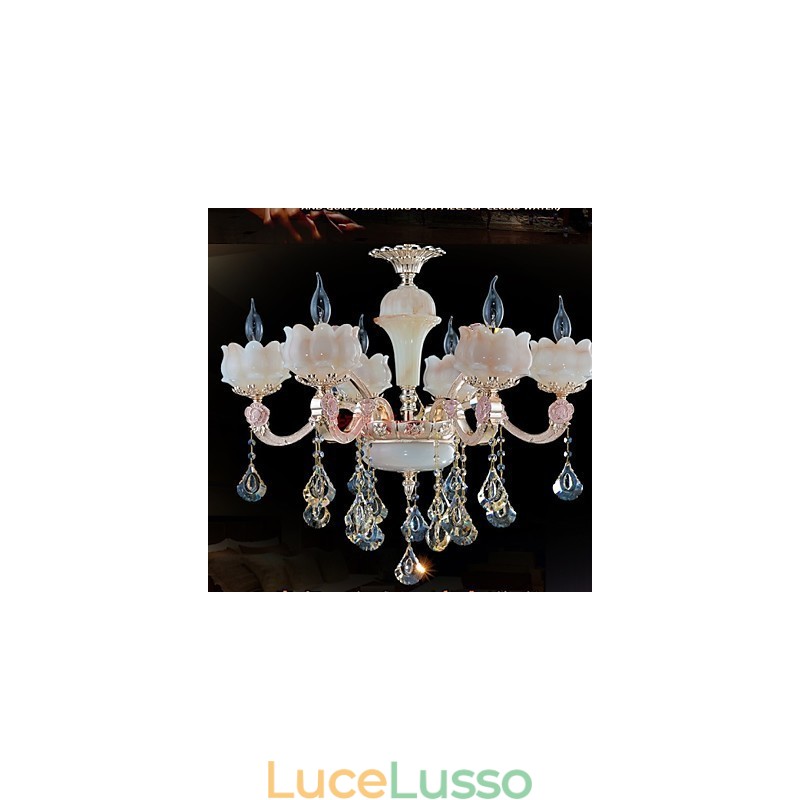 Lampade pendenti in lega di zinco in stile europeo e giada naturale