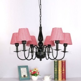 Lampadario in metallo integrato in stile mediterraneo a 6 luci