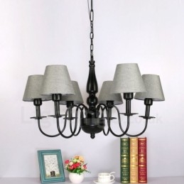 Lampadario in metallo integrato in stile mediterraneo a 6 luci