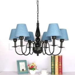 Lampadario in metallo integrato in stile mediterraneo a 6 luci