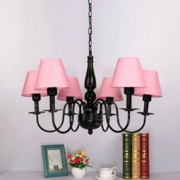 Lampadario in metallo integrato in stile mediterraneo a 6 luci