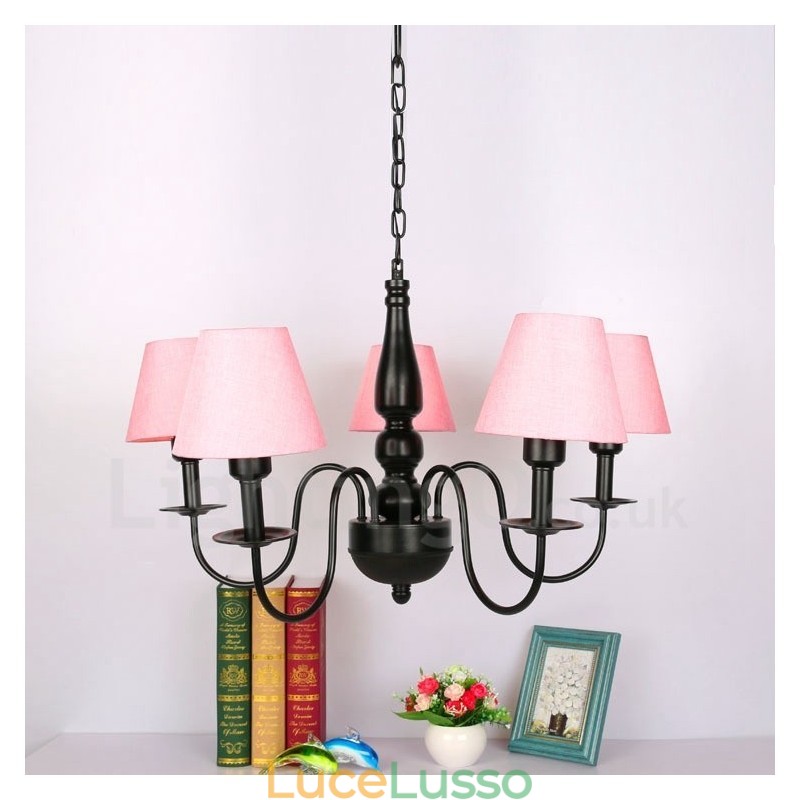 Lampadario in metallo integrato in stile mediterraneo