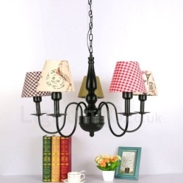 Lampadario in metallo integrato in stile mediterraneo