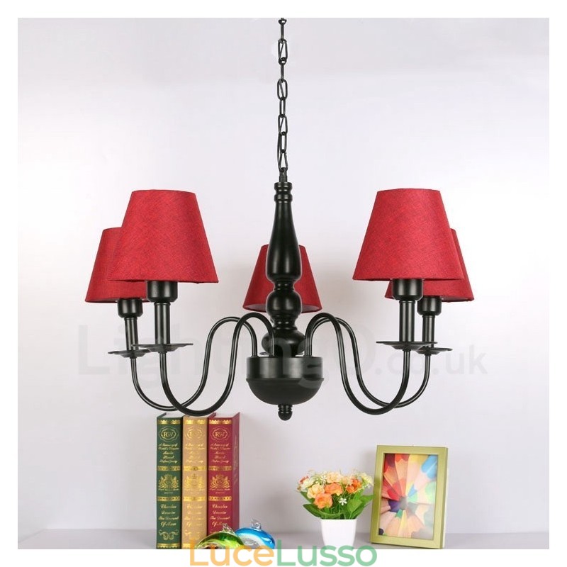 Lampadario in metallo integrato in stile mediterraneo