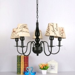 Lampadario in metallo integrato in stile mediterraneo