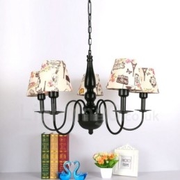 Lampadario in metallo integrato in stile mediterraneo