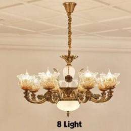 Lampadario tradizionale classico in metallo integrato a 8 luci