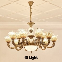 Lampadario tradizionale classico in metallo integrato a 15 luci