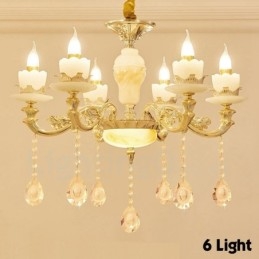 Lampadario tradizionale classico in metallo integrato a 6 luci