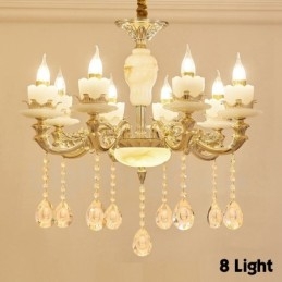 Lampadario tradizionale classico in metallo integrato a 8 luci