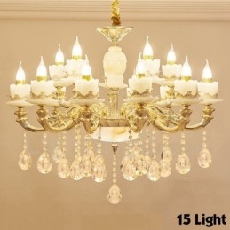 Lampadario tradizionale classico in metallo integrato a 15 luci