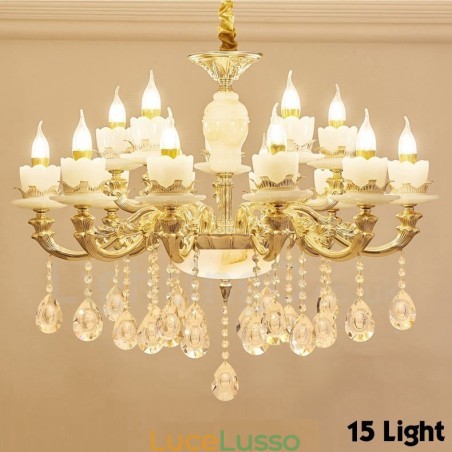 Lampadario tradizionale classico in metallo integrato a 15 luci Lampadario tradizionale classico in metallo integrato a 15 luci