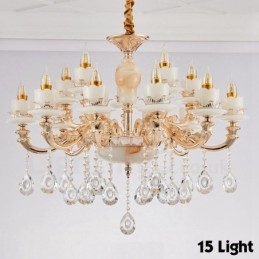 Lampadario tradizionale classico in metallo integrato a 15 luci
