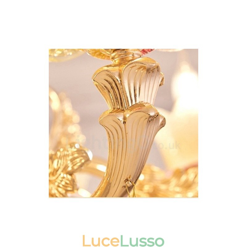 Lampadario tradizionale classico in metallo integrato a 8 luci