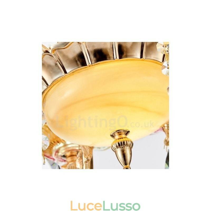 Lampadario tradizionale classico in metallo integrato a 8 luci